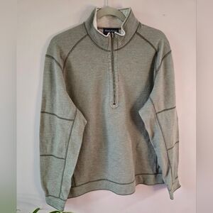 Tommy Bahama Reversible Quarter Zip Pullover - Grey & Olive Green